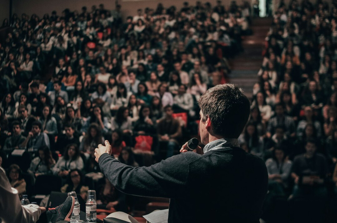 confident person speaking